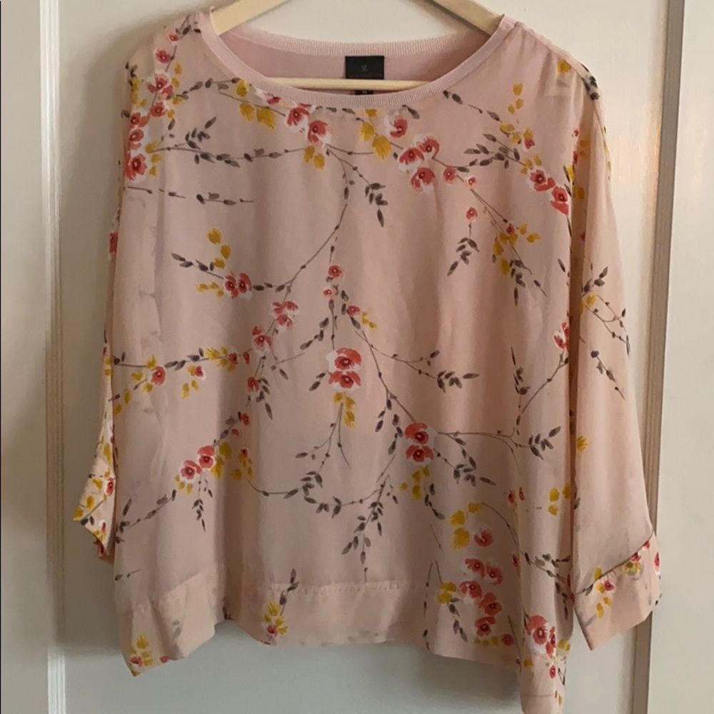 Worthington blush blouse with floral print